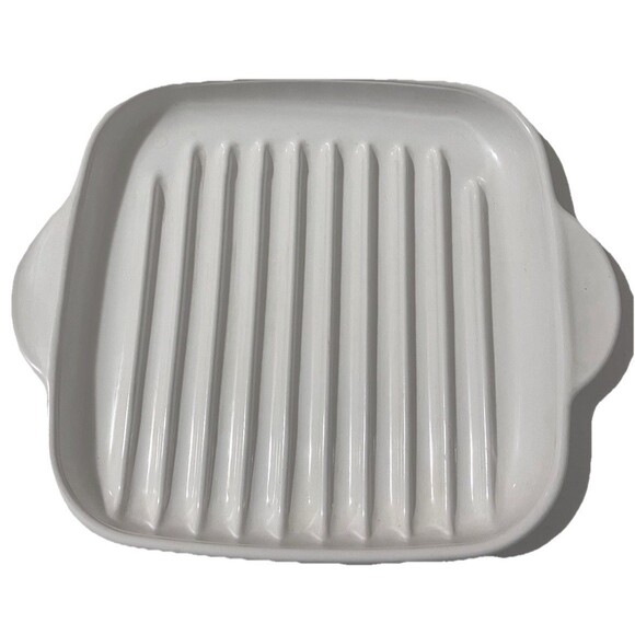 Vintage Corning Ware White Coupe Glass Microwave Rack 9' - Picture 2 of 11